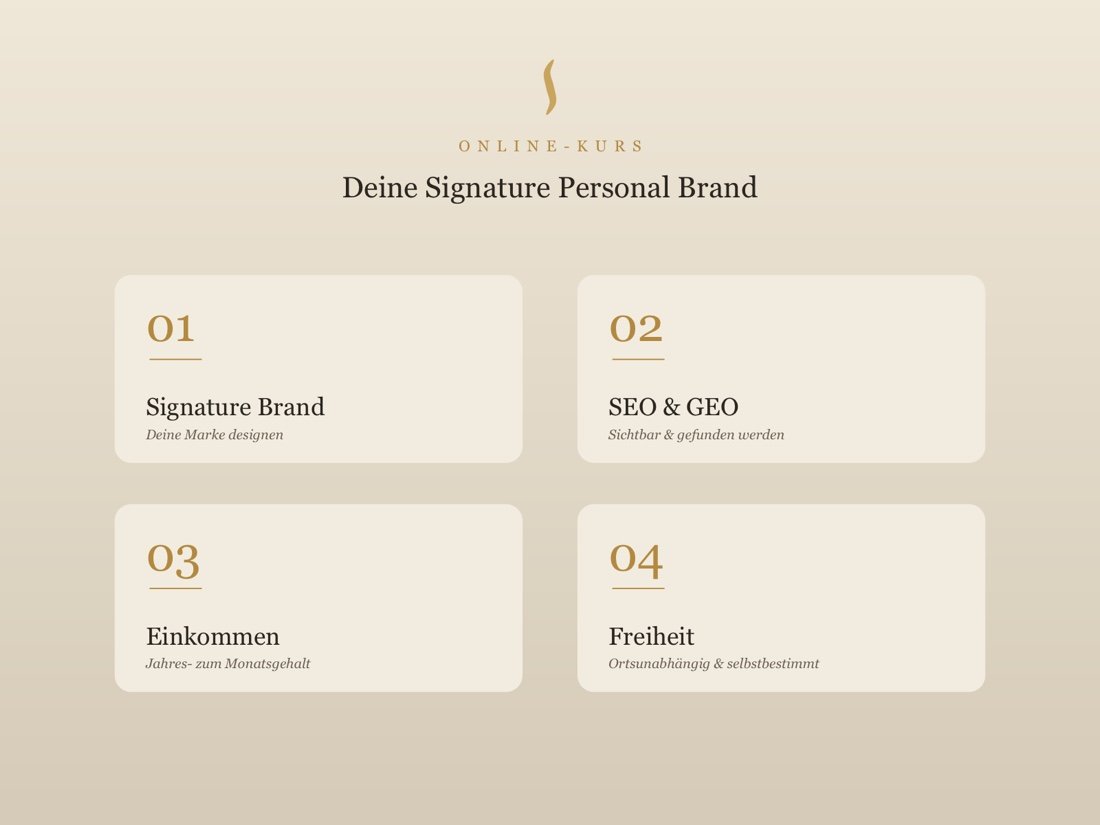 Identity Studio: Deine Signature Personal Brand in 4 Modulen
